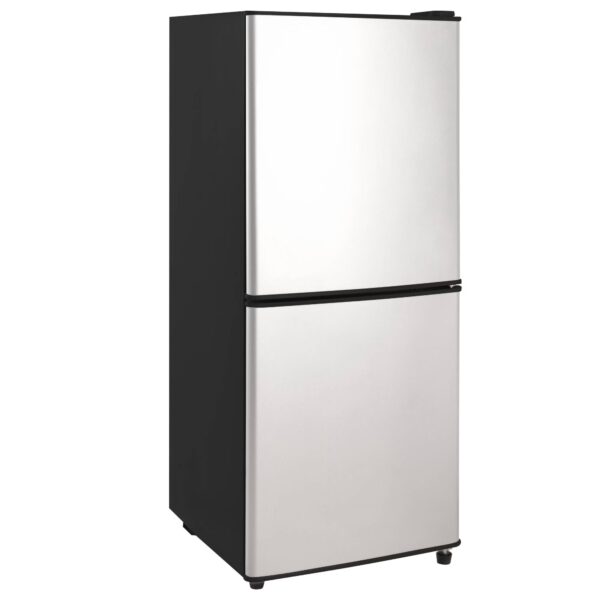 4.2 Cu.Ft Compact Refrigerator Double Door Mini Fridge with 2.3 Cu ft Freezer, Ultra Quiet, Mini Refrigerator for Dorm, Bedroom, Office, Silvery