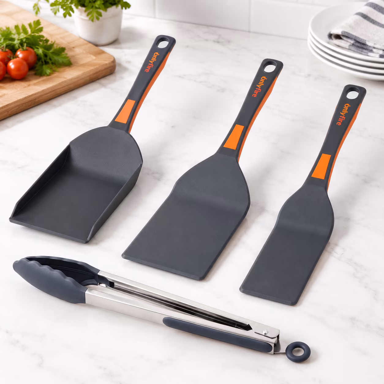 4-Piece Griddle Accessory Set for Blackstone Flat Tops, Non-Stick Nylon Tools