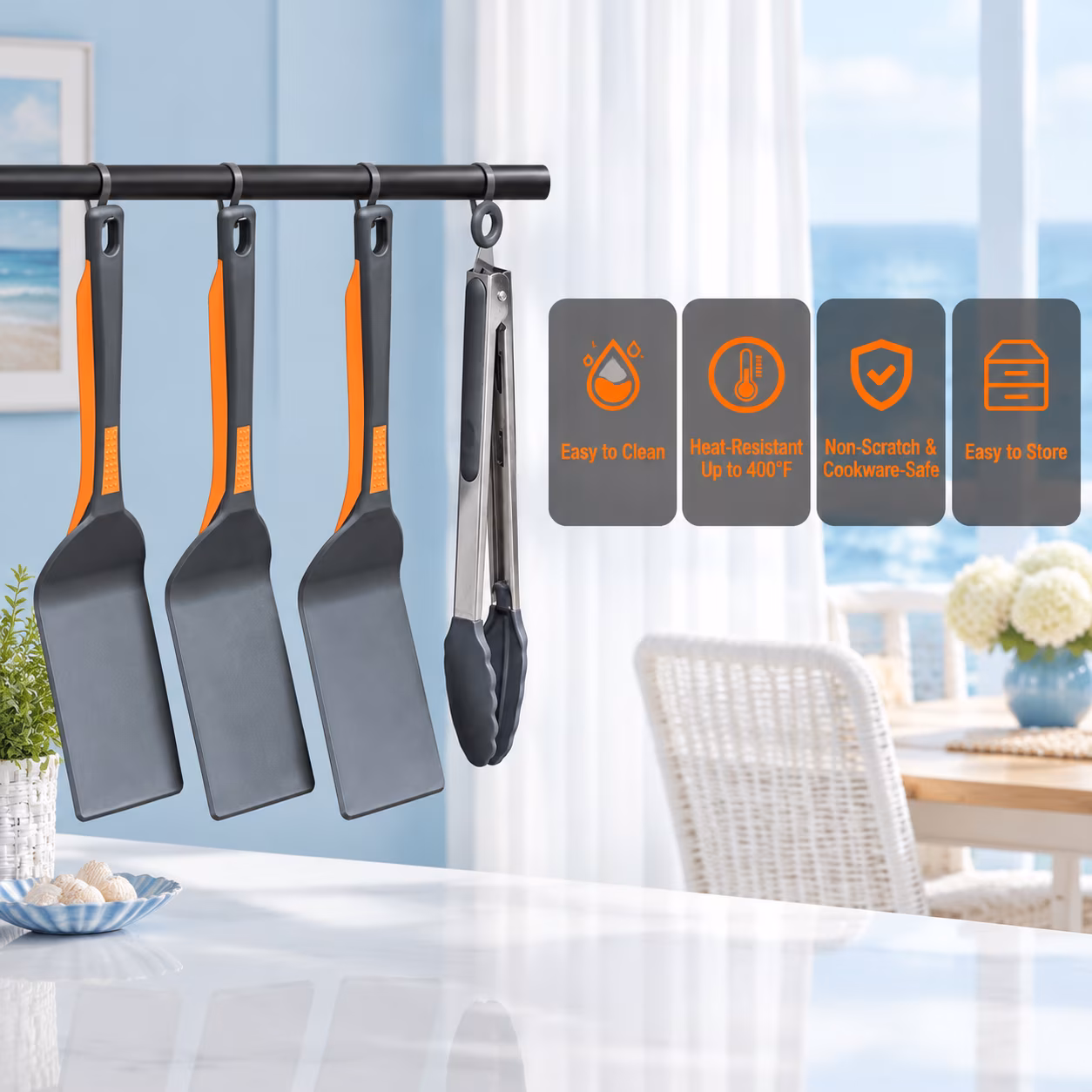 4-Piece Griddle Accessory Set for Blackstone Flat Tops, Non-Stick Nylon Tools - Image 2