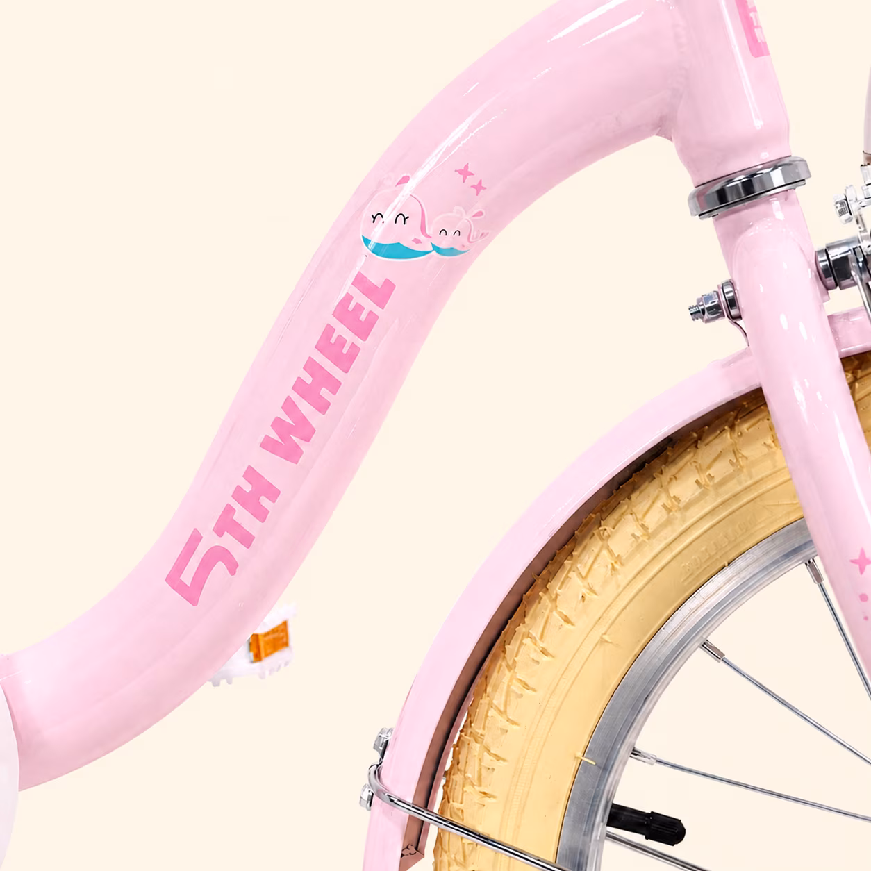 5TH WHEEL KB10-14 Kids Bike for Girls Ages 3-5, 14 Inch Kids Bicycle with Training Wheels, Basket & Bell, for Riders 36-47 Inches, Pink - Image 5