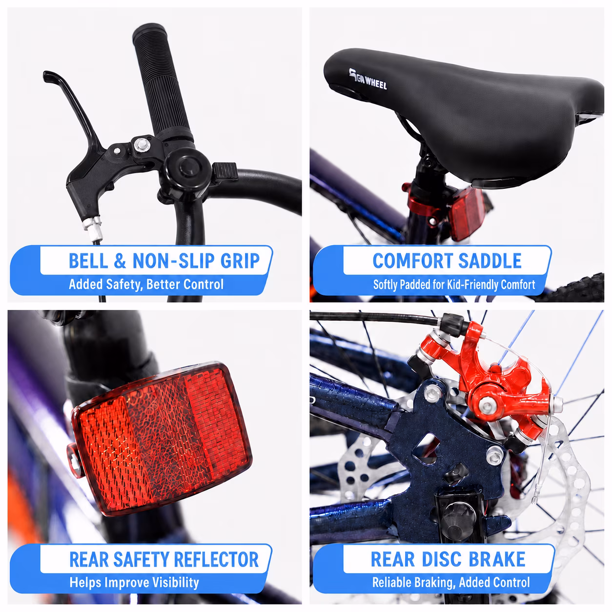 5TH WHEEL KB10-18 Kids Bike for Boys & Girls Ages 6-9, 18-Inch Bicycle for Riders 41-57 In, Adjustable Seat & Handlebar, Blue - Image 2