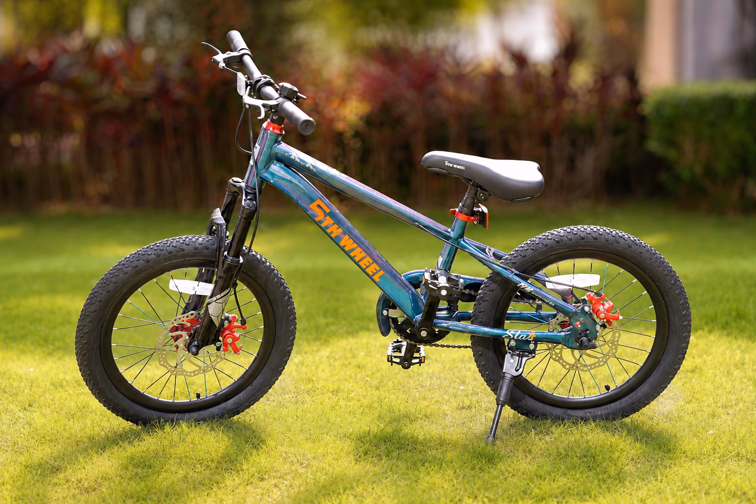 5TH WHEEL KB10-18 Kids Bike for Boys & Girls Ages 6-9, 18-Inch Bicycle for Riders 41-57 In, Adjustable Seat & Handlebar, Blue - Image 5