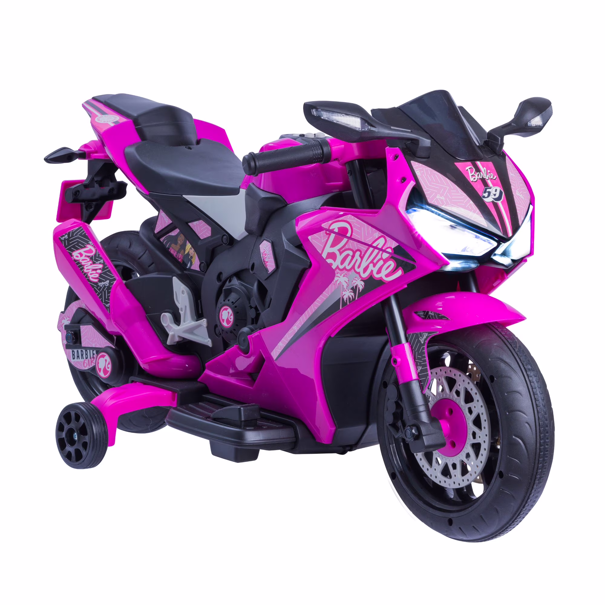 6V Barbie Motorcycle Ride on, Max 1 mph, for Kids Ages 3+ Years, by Flybar