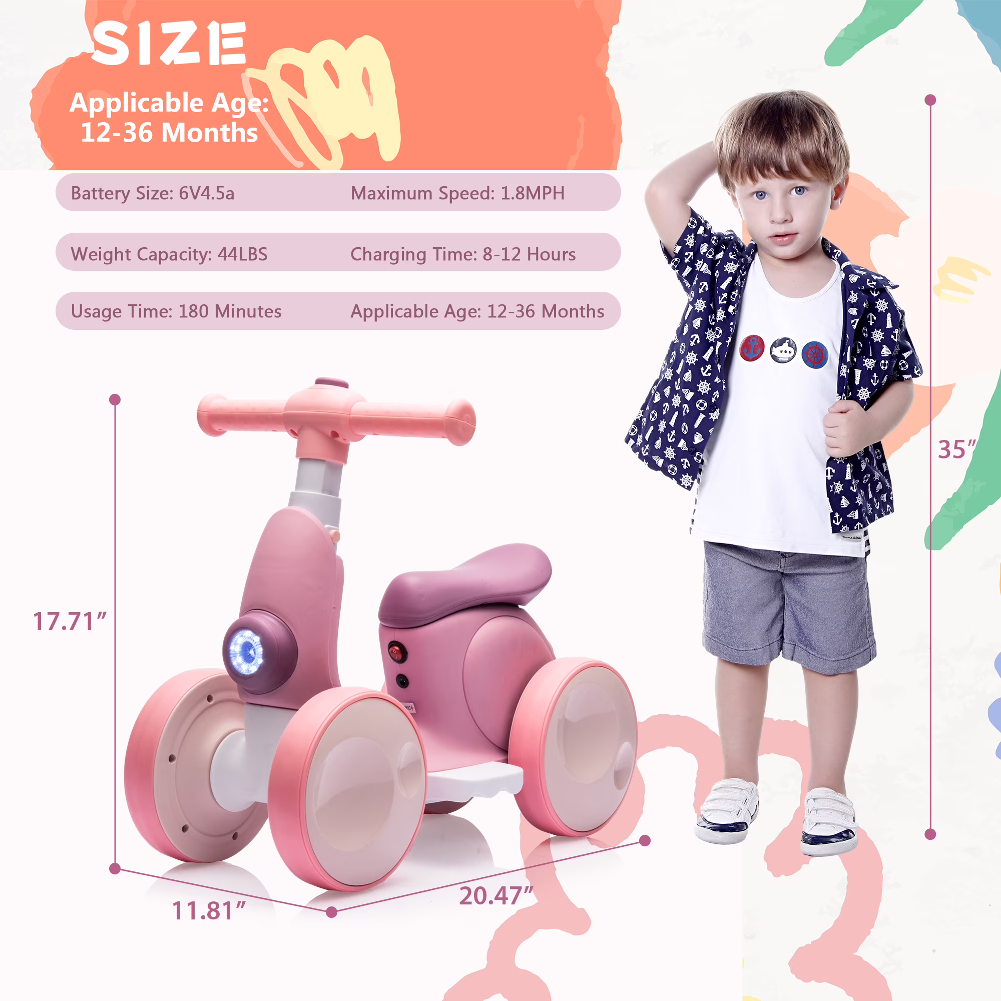 6V Electric Baby Balance Bike with Bubble Machine,4 in 1 Toddler Balance Bike w/Remote for 1 Year Old Boys Girls Kids Ride on Toys w/Powered Motor,LED Lights (Purple) - Image 5