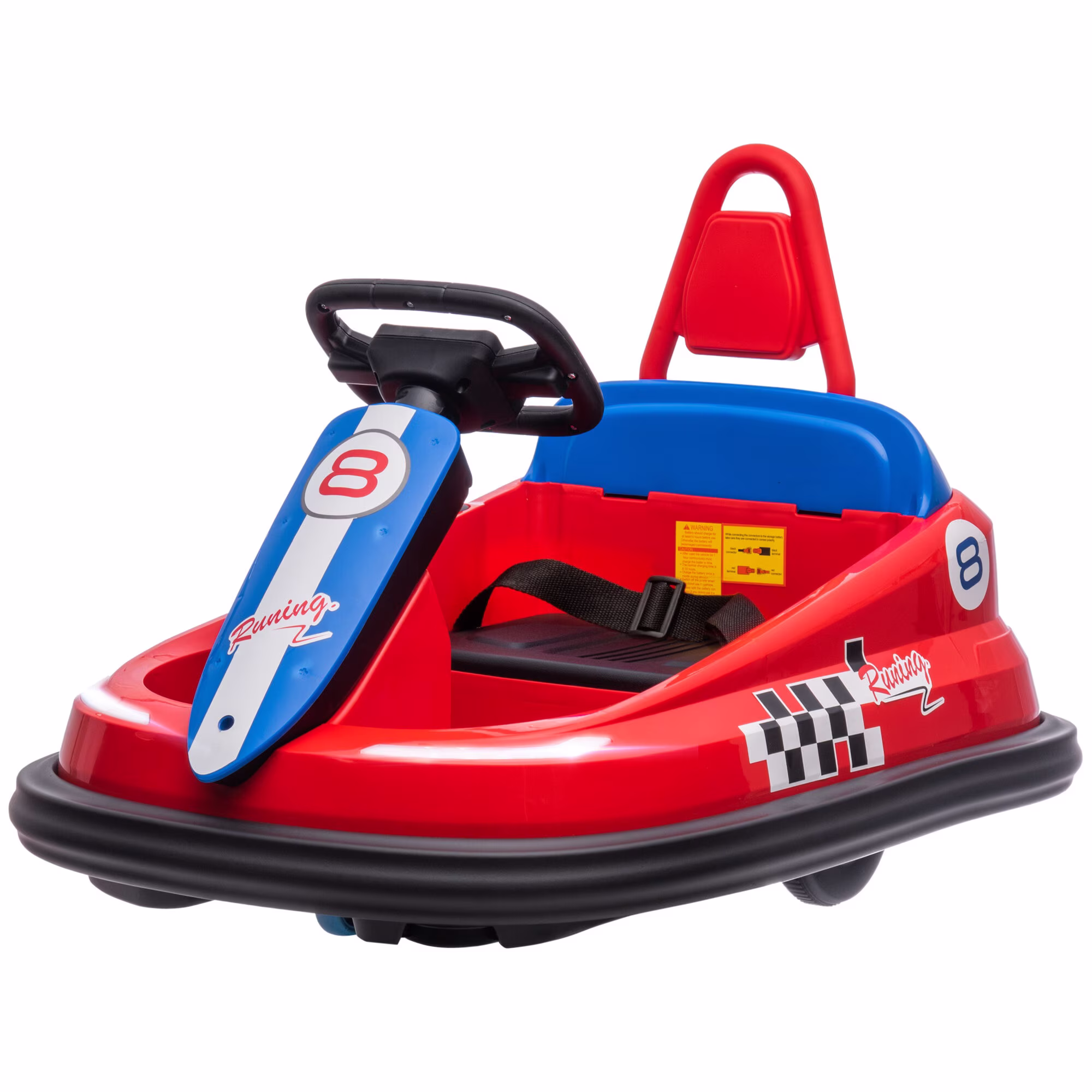 6V Electric Bumper Car for Toddlers 18-48 Months, 360° Rotation Ride on Toy with EVA Bumper Edges, LED Lights, Music, Horn, and Safety Belt, Red Plastic Indoor Outdoor Kids Ride On - Image 3