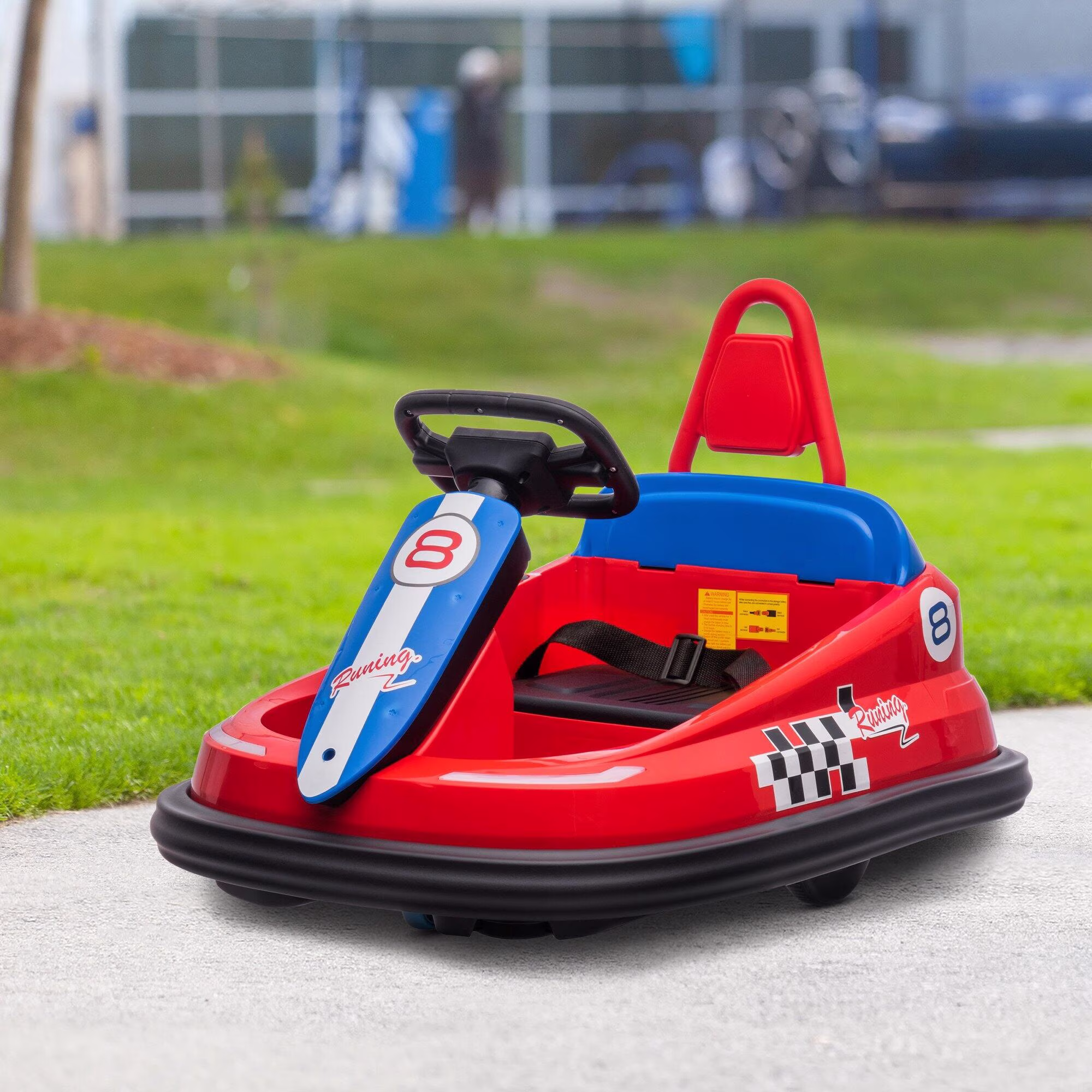6V Electric Bumper Car for Toddlers 18-48 Months, 360° Rotation Ride on Toy with EVA Bumper Edges, LED Lights, Music, Horn, and Safety Belt, Red Plastic Indoor Outdoor Kids Ride On - Image 4