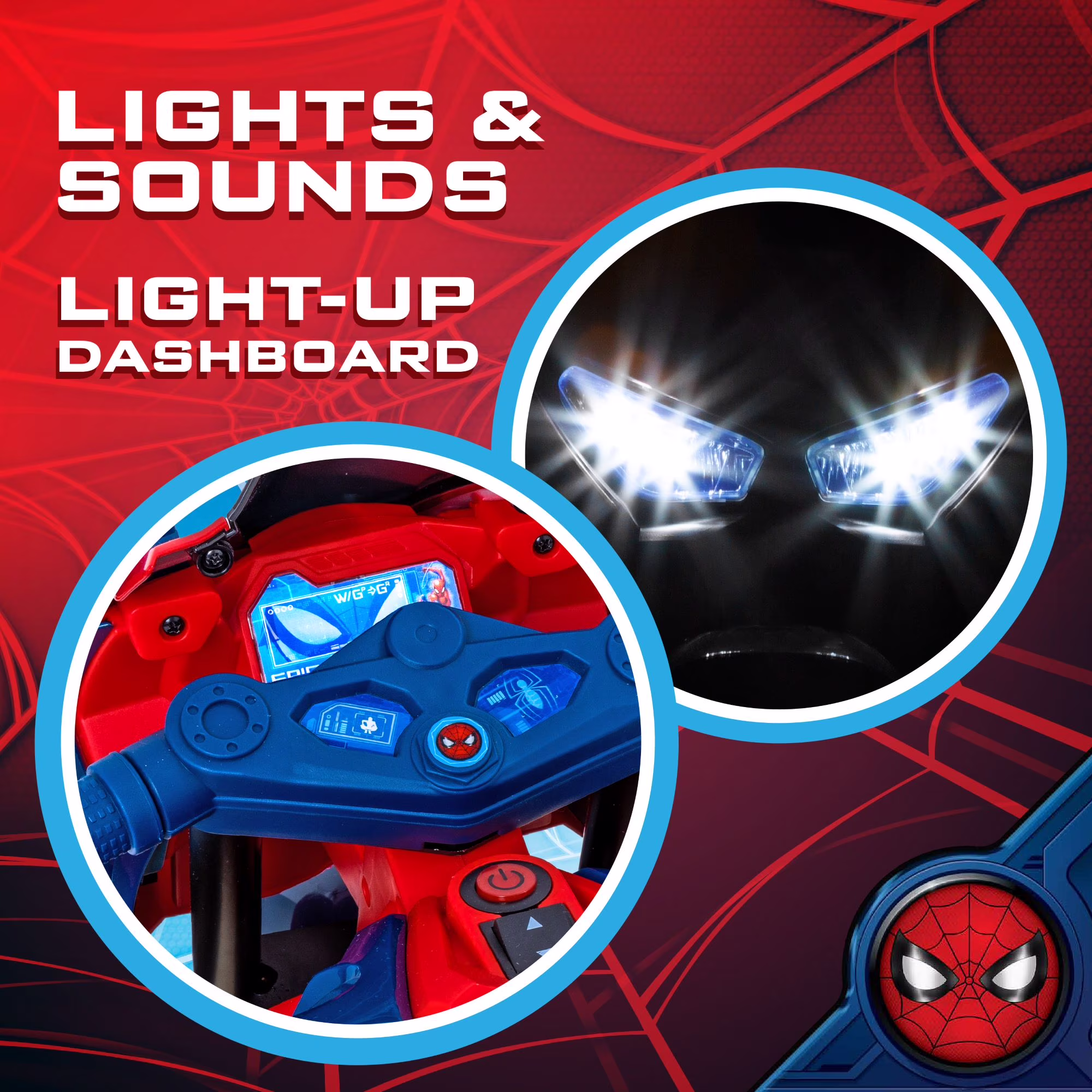 6V Spiderman Motorcycle, Battery Ride on Toy, for Kids, Ages 3+ - Image 4