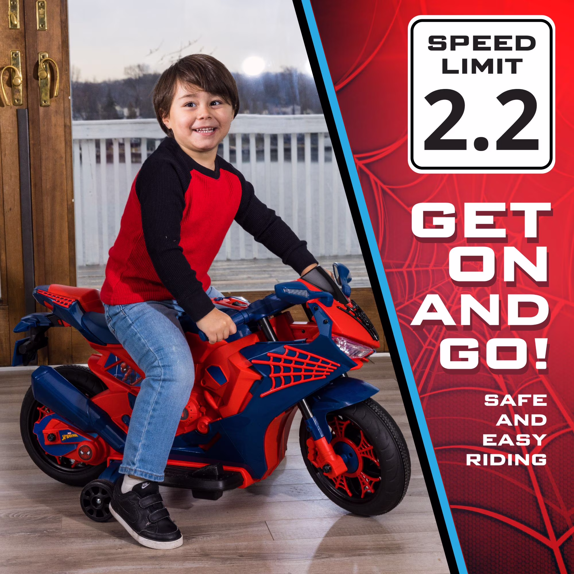 6V Spiderman Motorcycle, Battery Ride on Toy, for Kids, Ages 3+ - Image 3