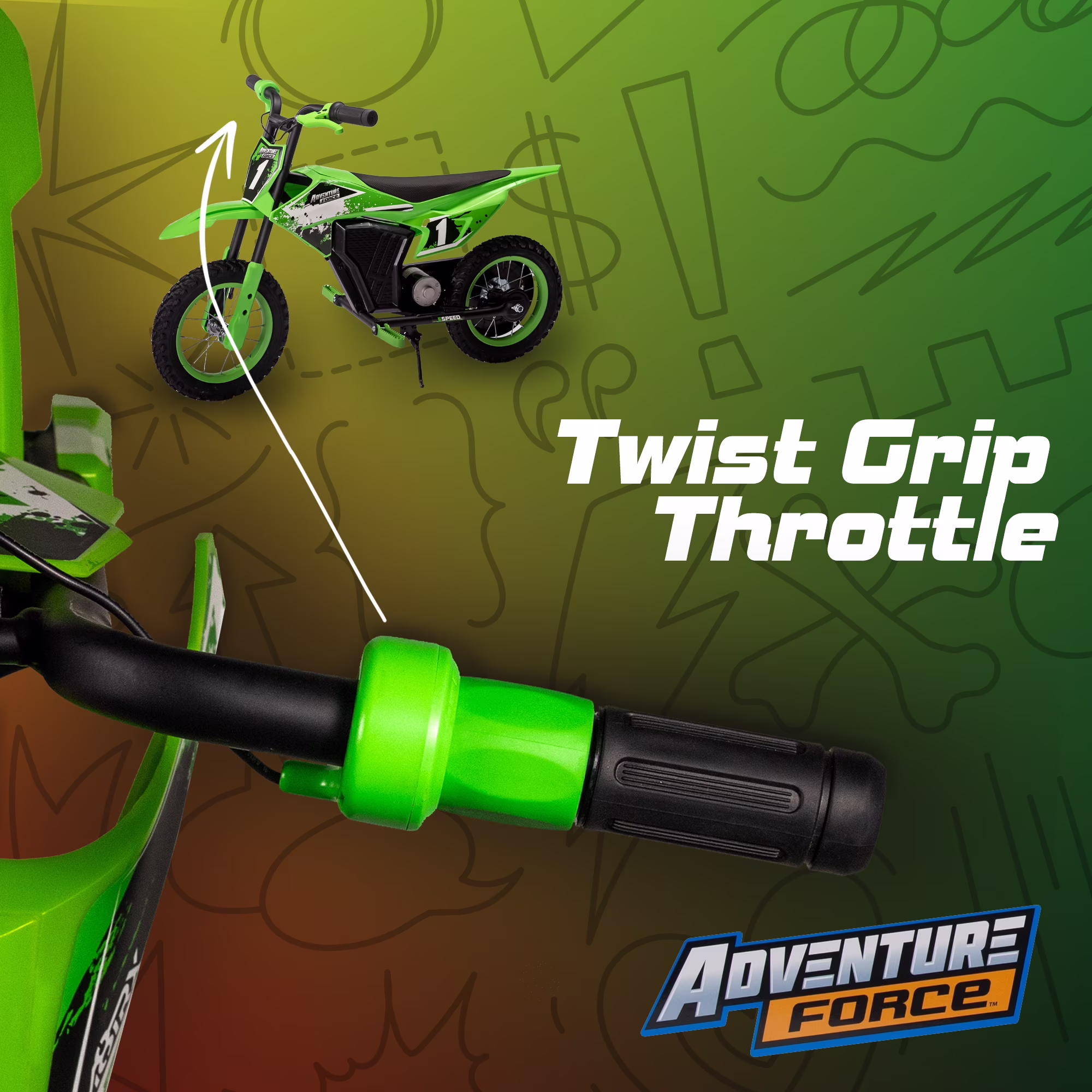 Adventure Force 12V Electric Dirt Bike Battery Powered Ride-On for Kids Ages 5 Years and Up, Green - Image 2