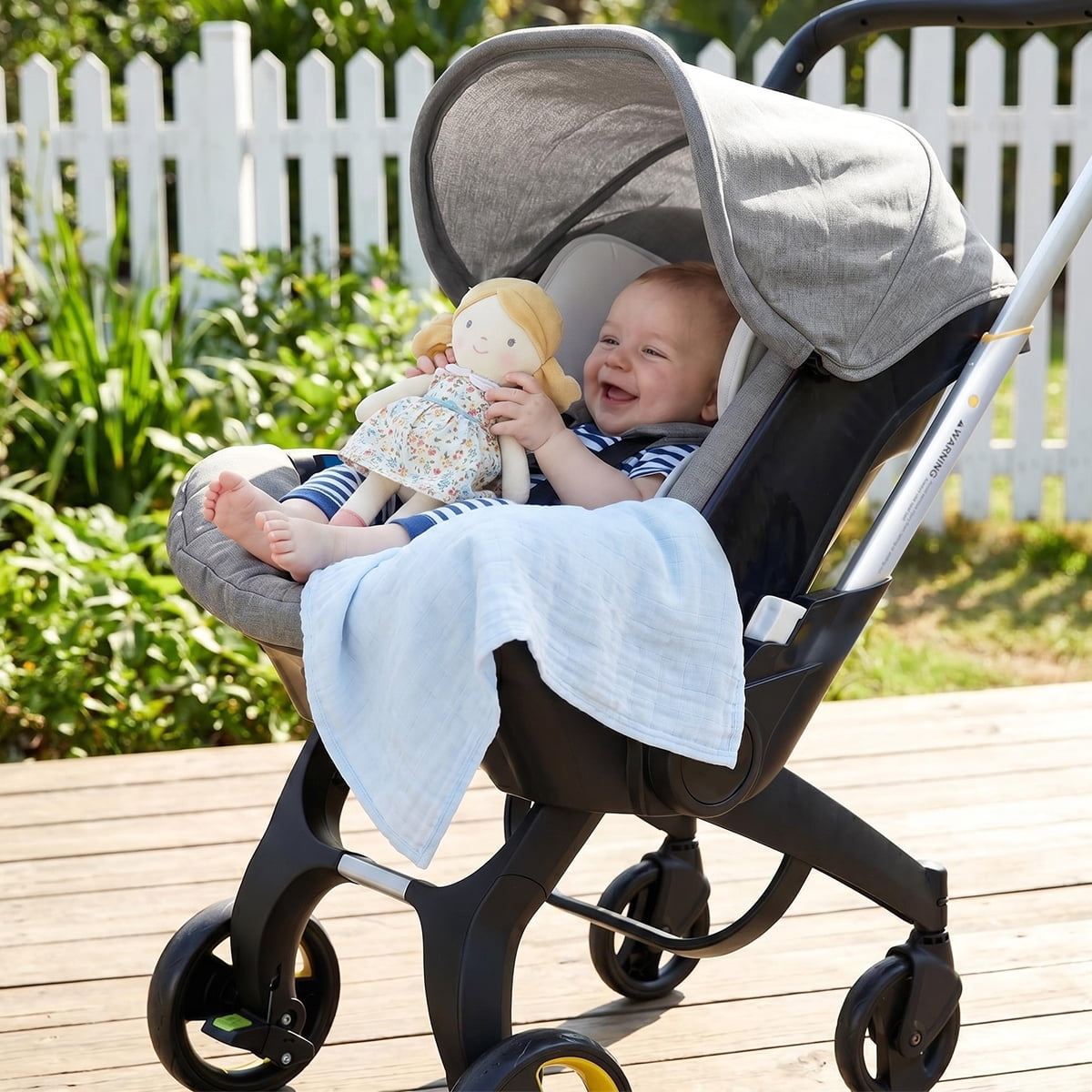 AFSH Baby Stroller, Lightweight Foldable Newborn Travel Carrier Stroller, with 3 Modes, Adjustable Handle, 5-Point Safety Harness, Gray - Image 2