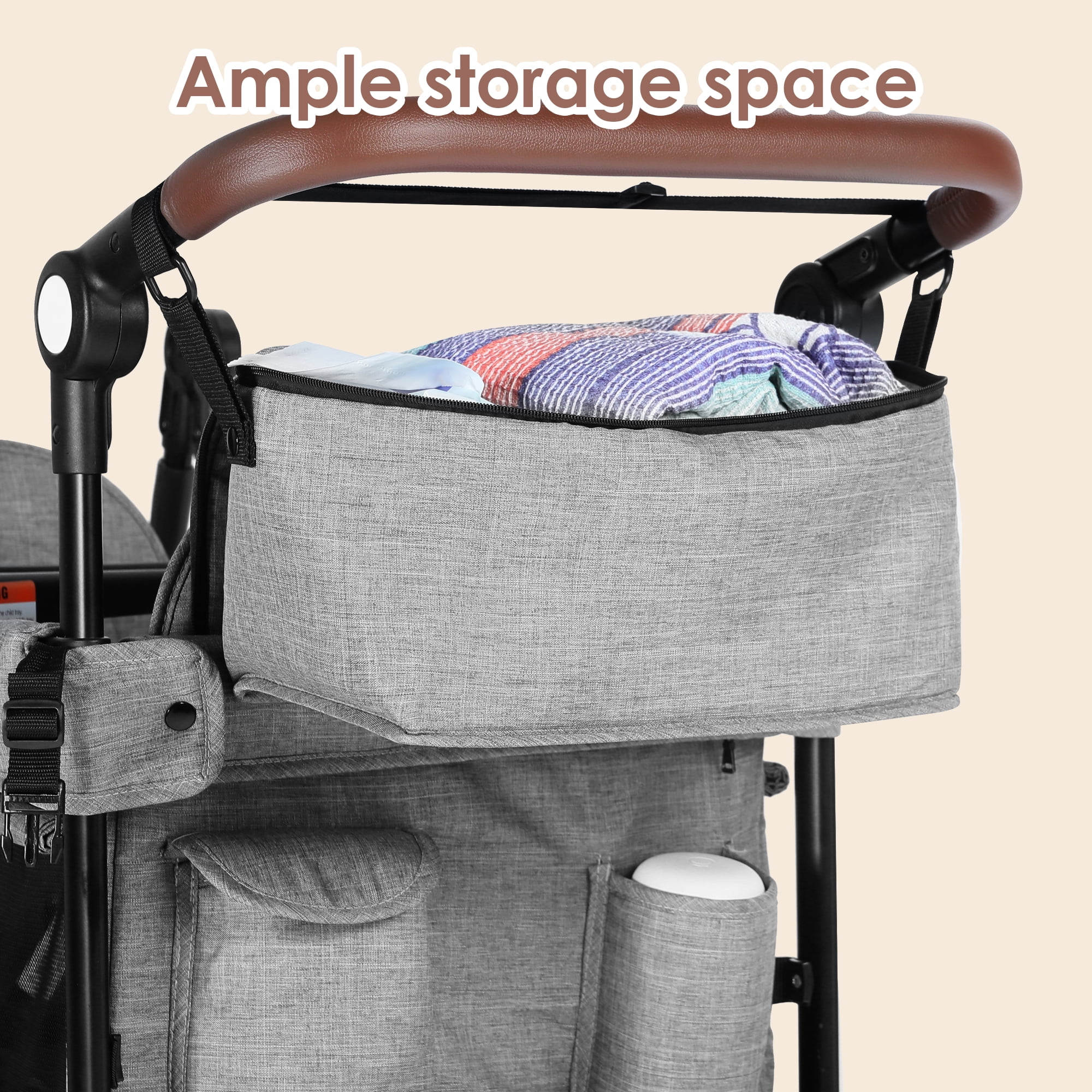 AILEEKISS Collapsible Wagon Stroller for 2 Toddlers with Adjustable Canopy, 44 Pounds, Grey - Image 3