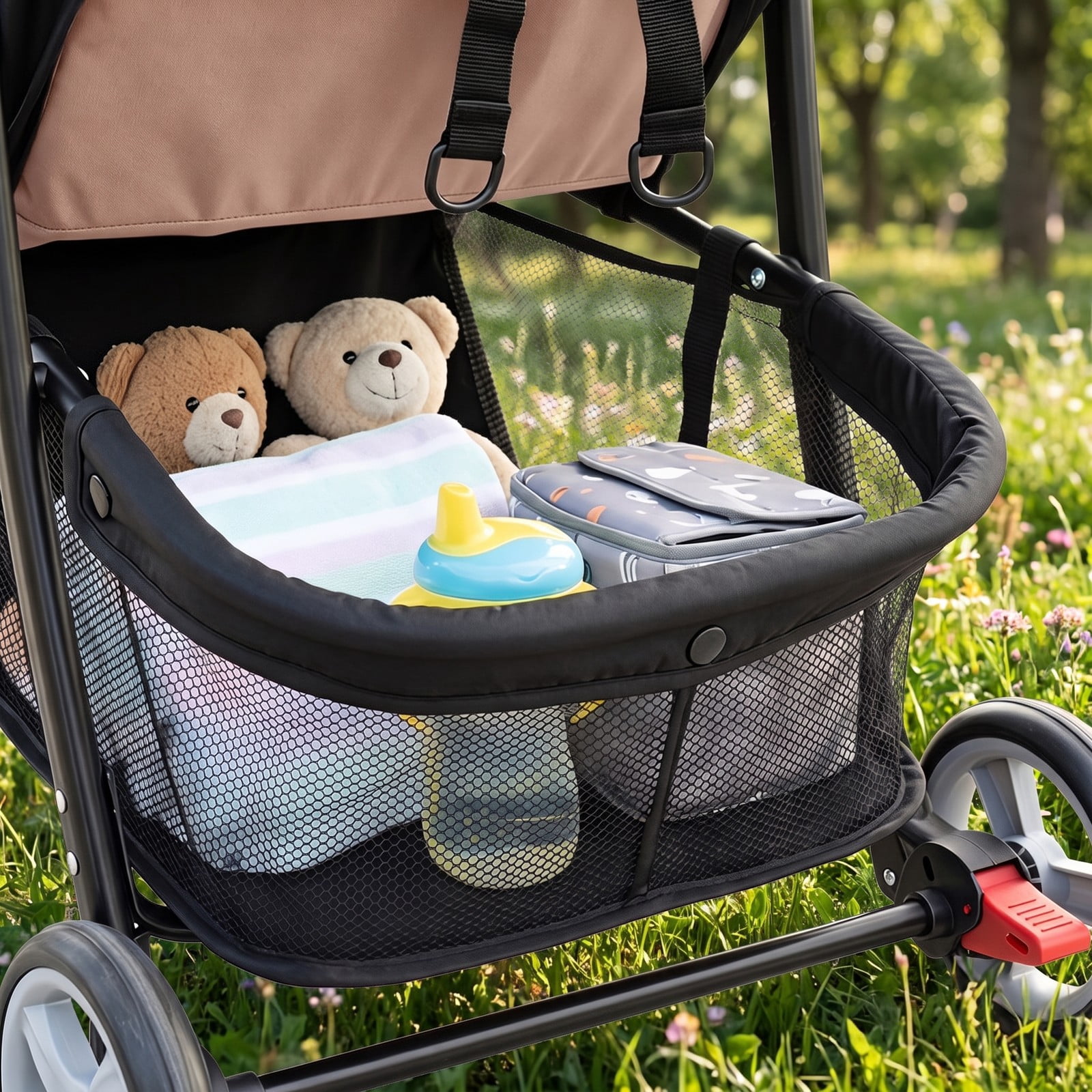 Airfind Toddler Travel Stroller for Airplane with Canopy and Adjustable Backrest, Steel 300D Oxford PP EVA Frame, for 6-36 months, 35" Footprint - Image 3