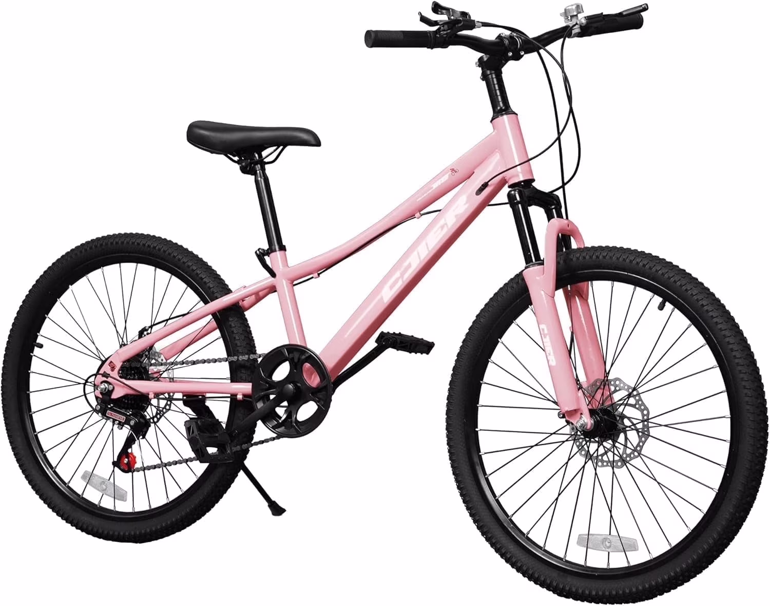 Akaber 24" Kids Mountain Bike for Kids 6-12, 7 Speeds Drivetrain Kids Bike, Girls Boys Bike with Suspension Fork, Dual-Disc Brake, Anti-Slip Butyl Tires, Pink