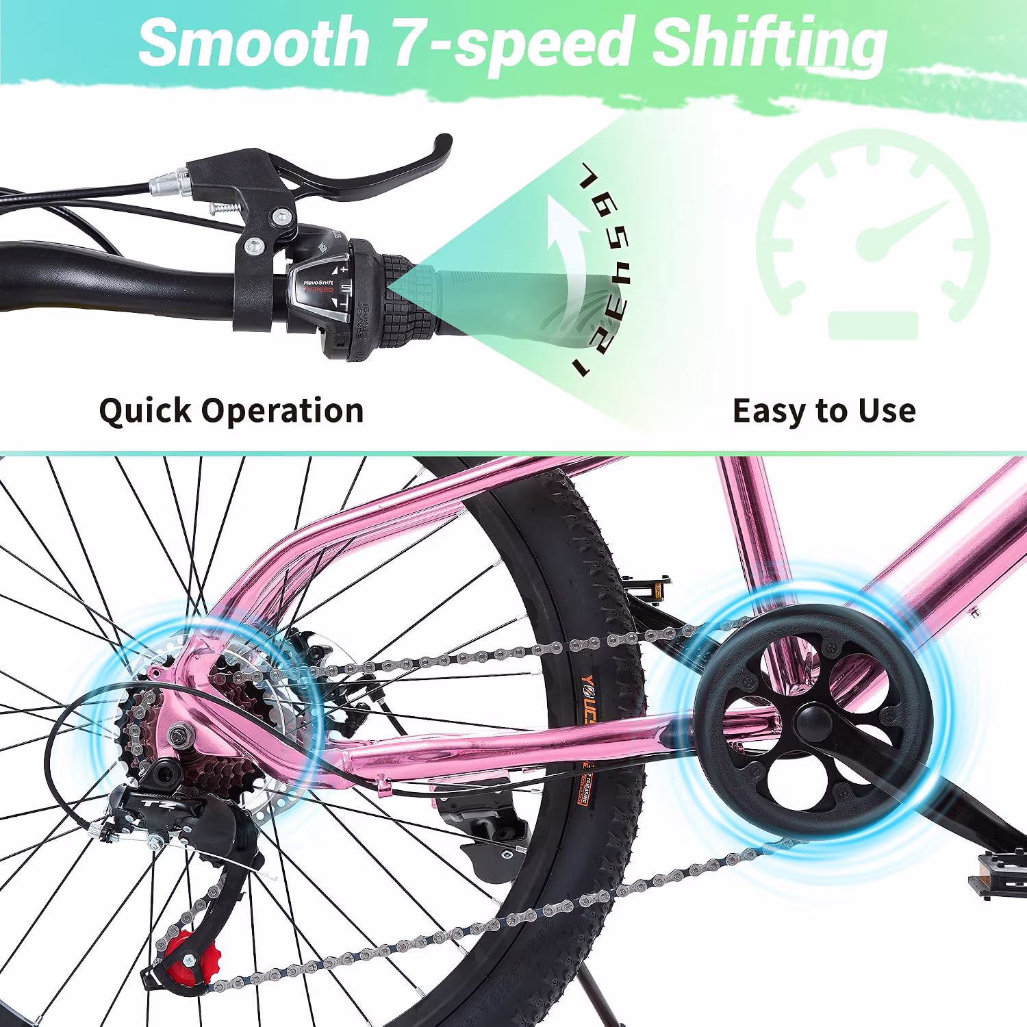 Akaber Kids Bike for Girls 6-11, 20 Inch Mountain Bike for Kids with High Carbon Steel, Dual Disc Brakes and Kickstand - Image 2