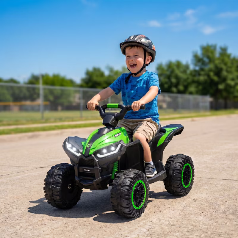 Alvantor 12V Kids ATV Ride-On with Music & Headlights, Green, Ages 3 - Image 3