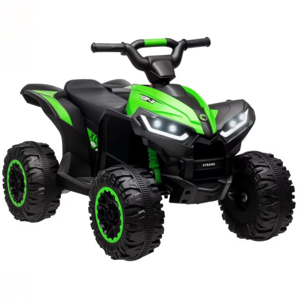Alvantor 12V Kids ATV Ride-On with Music & Headlights, Green, Ages 3