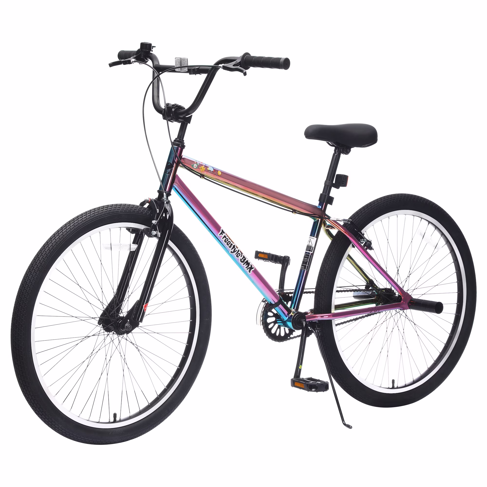 Alvantor 26" Freestyle Single Speed Teen Bicycle with Pegs and Colorful Design