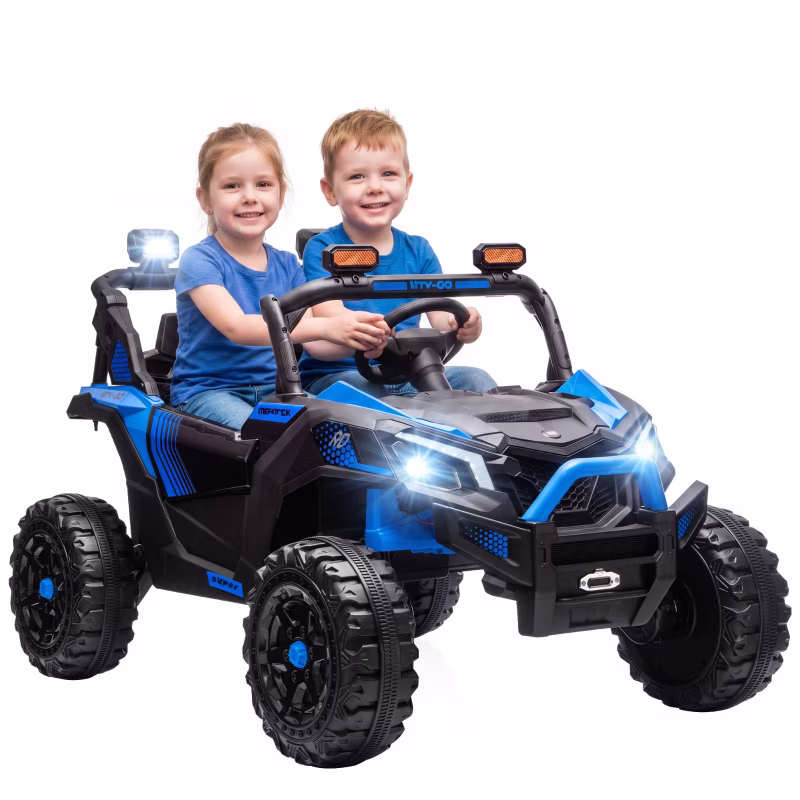 Alvantor Ride on Toys 24V 2 Seater Kids UTV Truck with Remote & Dual Motors, 47.6"x31.1"x30.3" Blue