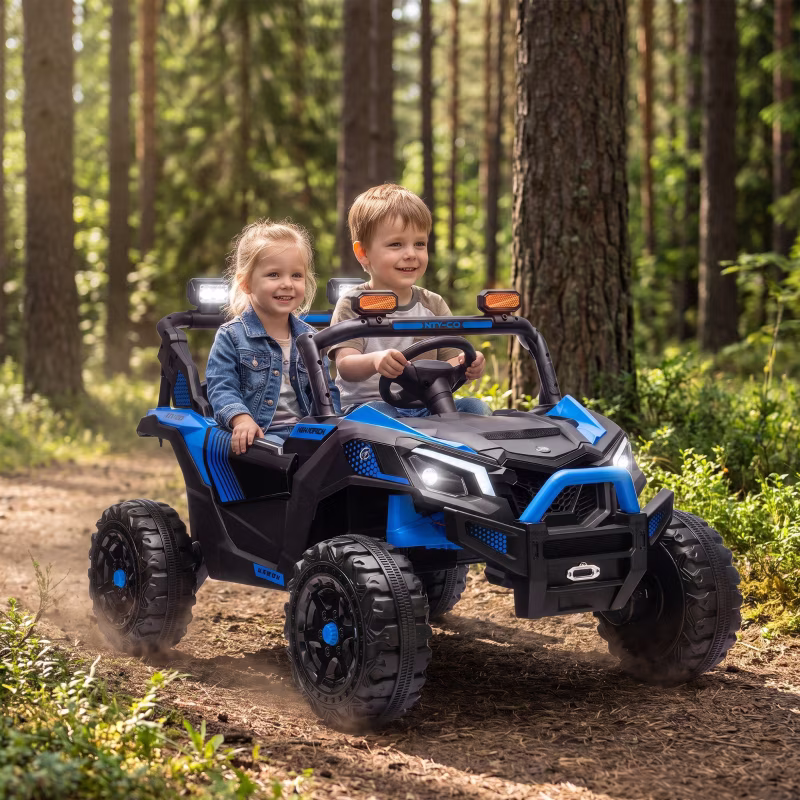 Alvantor Ride on Toys 24V 2 Seater Kids UTV Truck with Remote & Dual Motors, 47.6"x31.1"x30.3" Blue - Image 3