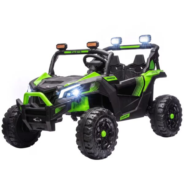 Alvantor Ride on Toys 24V 2 Seater Kids UTV Truck with Remote & Dual Motors, 47.6"x31.1"x30.3" Green