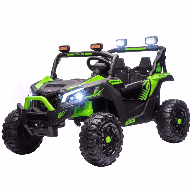 Alvantor Ride on Toys 24V 2 Seater Kids UTV Truck with Remote & Dual Motors, 47.6"x31.1"x30.3" Green