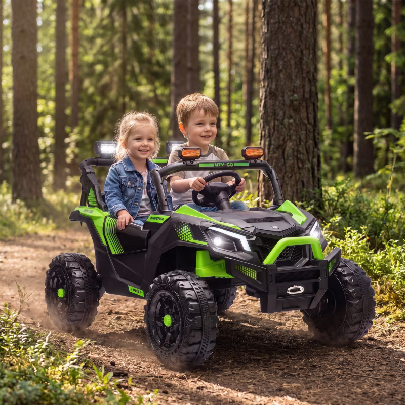 Alvantor Ride on Toys 24V 2 Seater Kids UTV Truck with Remote & Dual Motors, 47.6"x31.1"x30.3" Green - Image 2