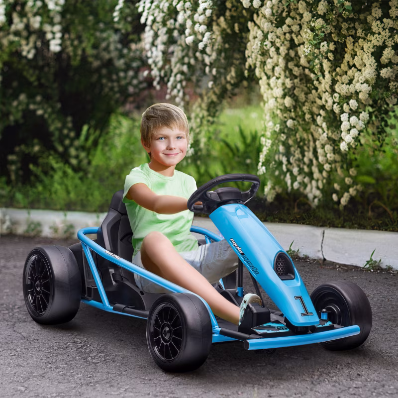 Alvantor Ride on Toys 24V Drift Go Kart for Kids 8-12 with 2 Speeds, 45.25"x30.25"x21.25" Blue - Image 3