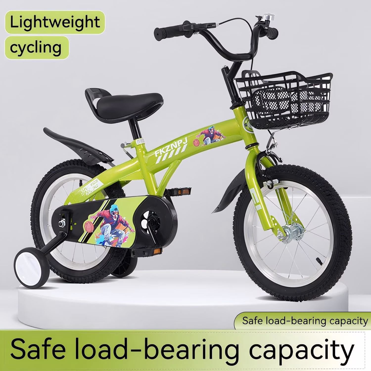Ambifirner 16 inch Toddlers Bicycles Kids Bike for Girls 4-7 Years- with Training Wheels Bikes & Basket Green - Image 5
