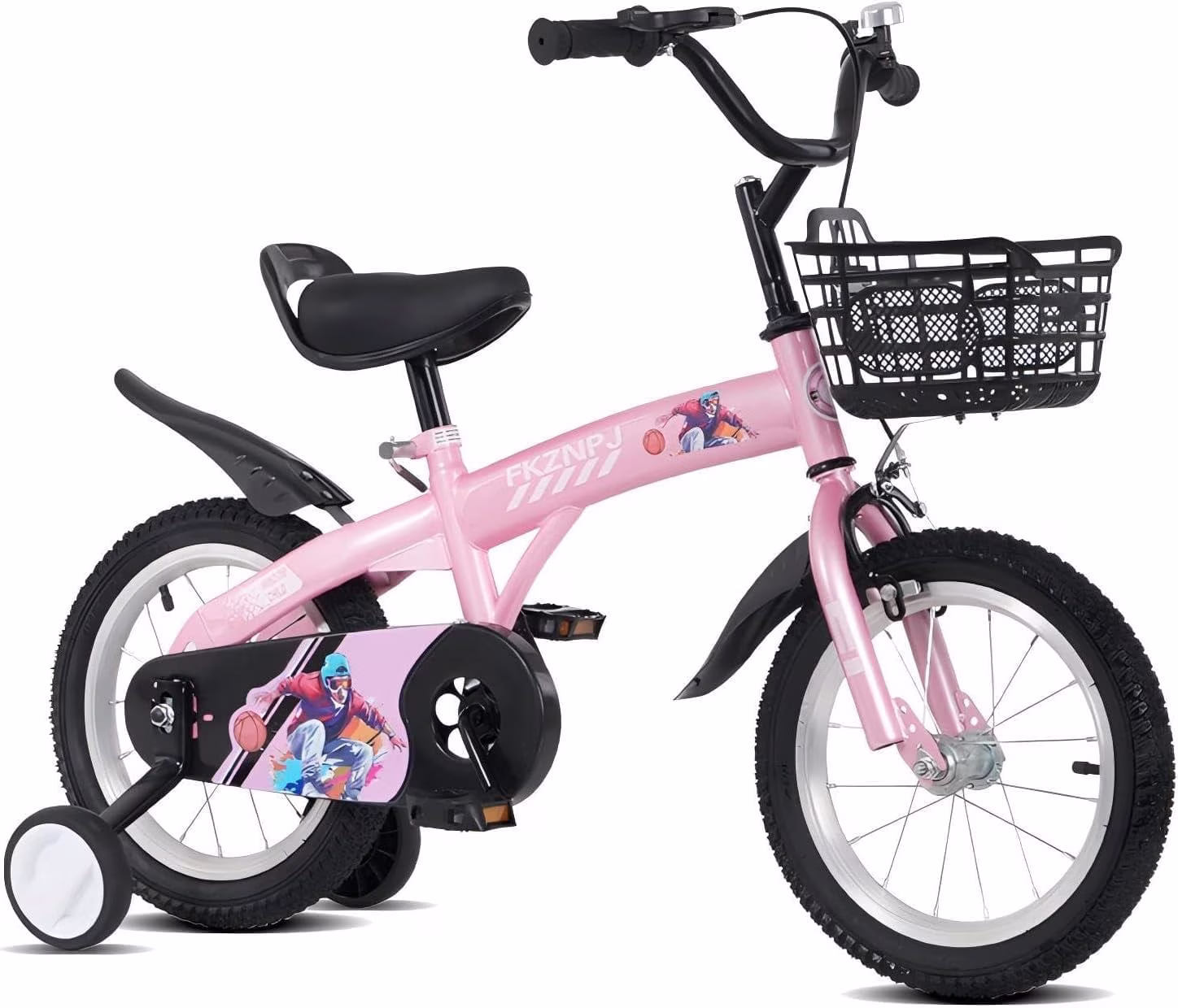 Ambifirner 16" Urban Bike with Training Wheels & Basket Pink Bikes