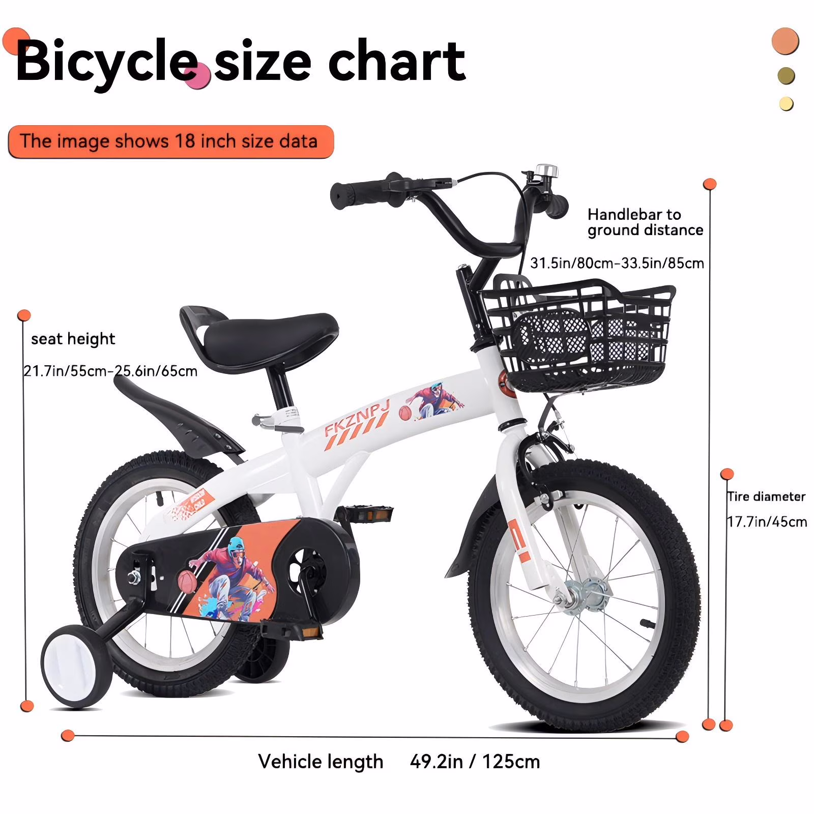Ambifirner 18” City Bike with Training Wheels Steel Frame Adjustable V-Brake - Image 3