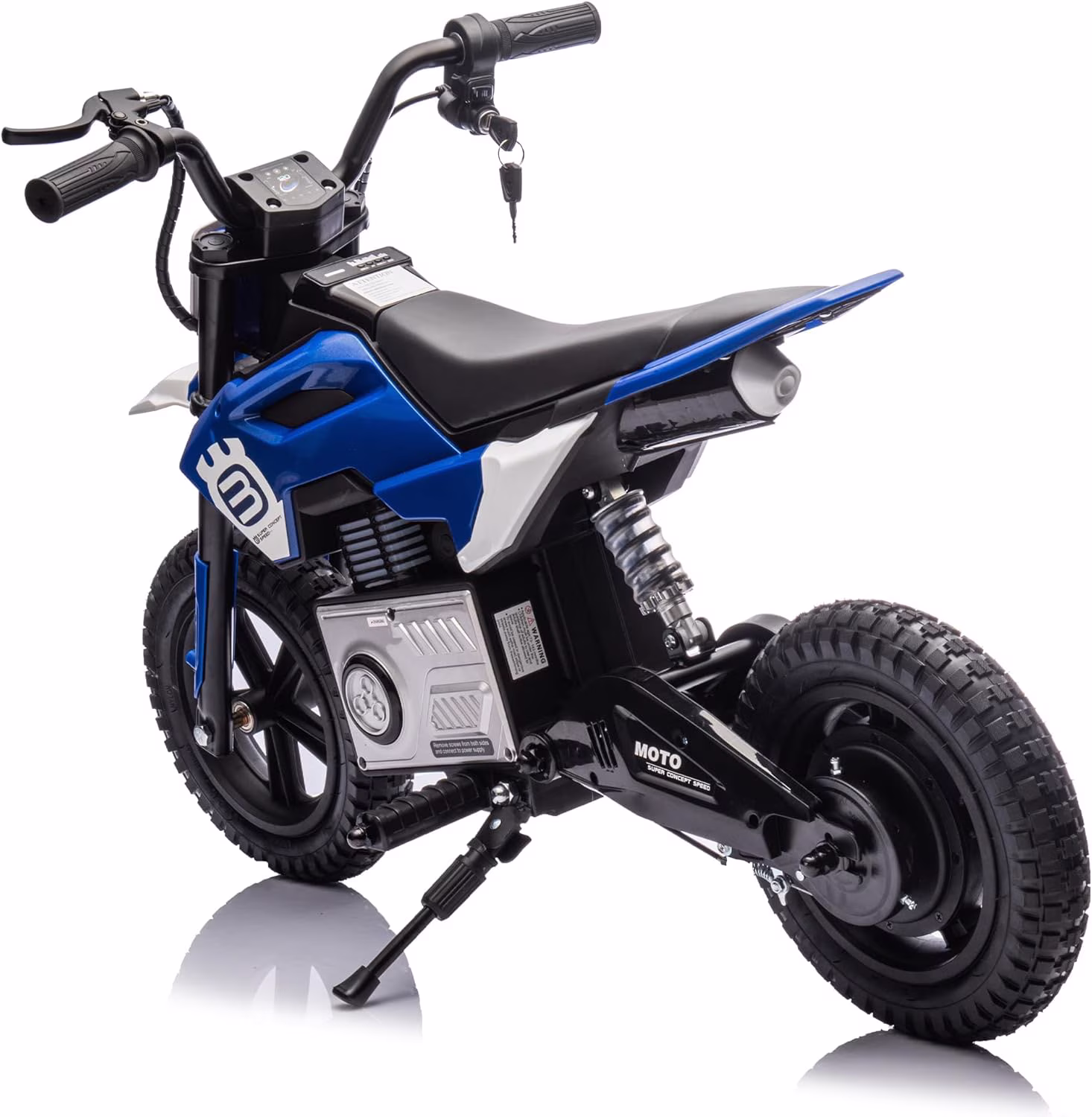 Ambifirner 24V Kids Ride On Electric Toy Motocross Motorcycle, 200W High-Speed Hub Motor, LED Lights & Power Display, Rear Shock Absorber, Bluetooth Music, Up to 9.32 MPH - Image 2