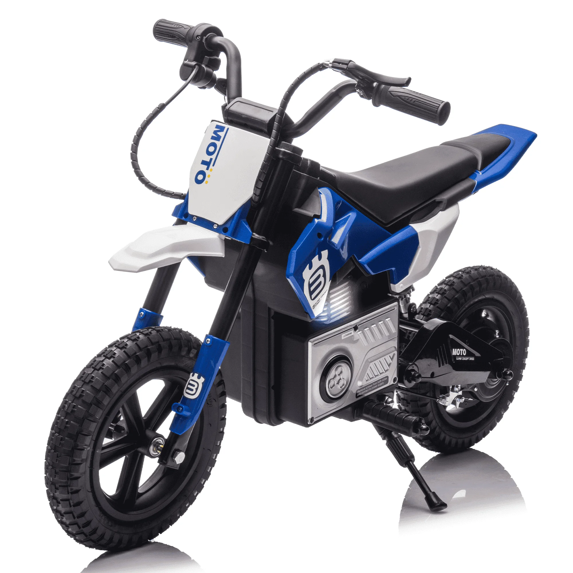 Ambifirner 24V Kids Ride On Electric Toy Motocross Motorcycle, 200W High-Speed Hub Motor, LED Lights & Power Display, Rear Shock Absorber, Bluetooth Music, Up to 9.32 MPH