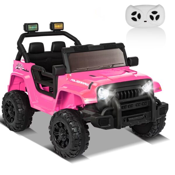 ANPOO 12V Kids Powered Ride on Truck Car with Parent Remote Control, Electric Battery Powered Ride on Toys w/ 3-Speed, Suspension, LED Lights, Music, Bluetooth, MP3