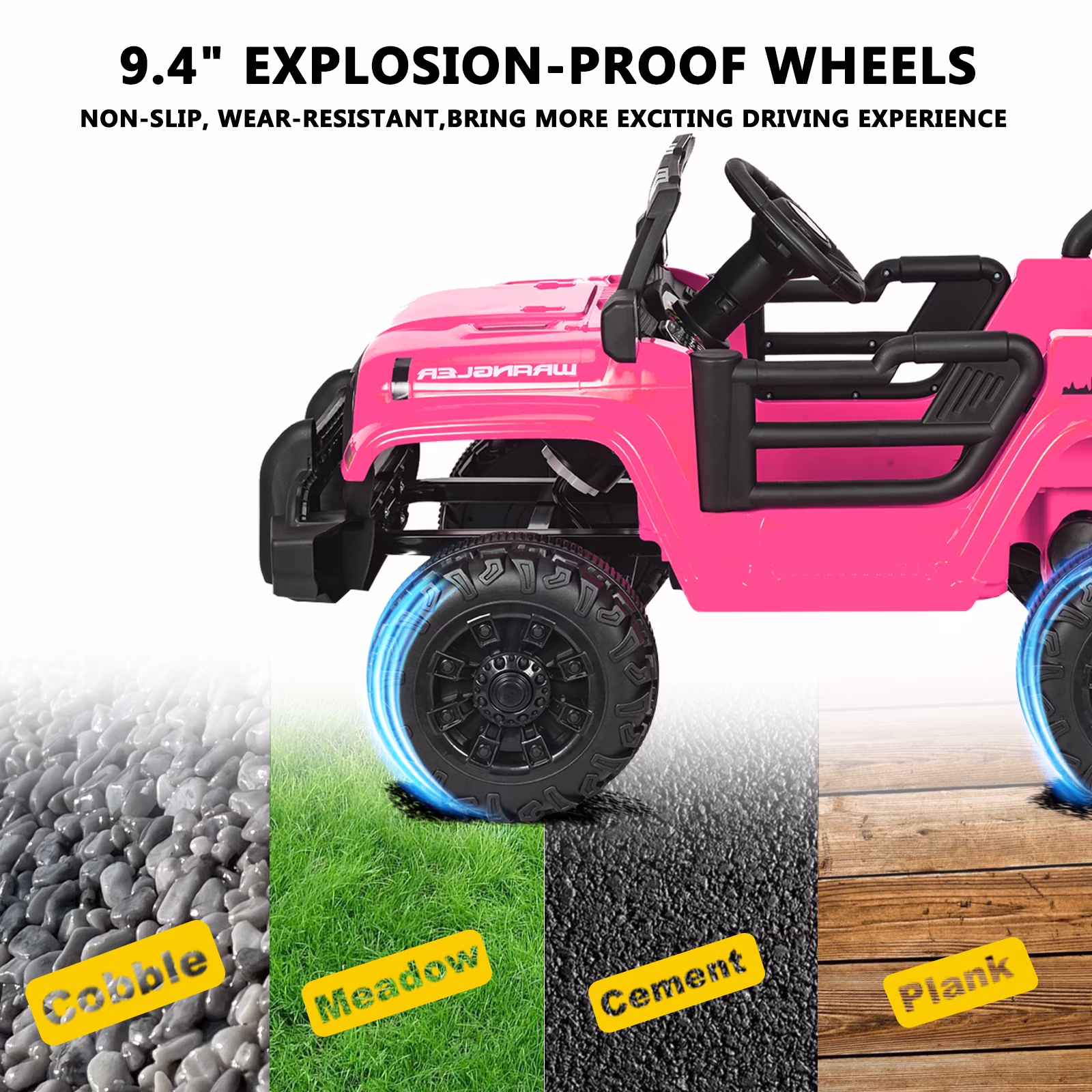 ANPOO 12V Kids Powered Ride on Truck Car with Parent Remote Control, Electric Battery Powered Ride on Toys w/ 3-Speed, Suspension, LED Lights, Music, Bluetooth, MP3 - Image 4
