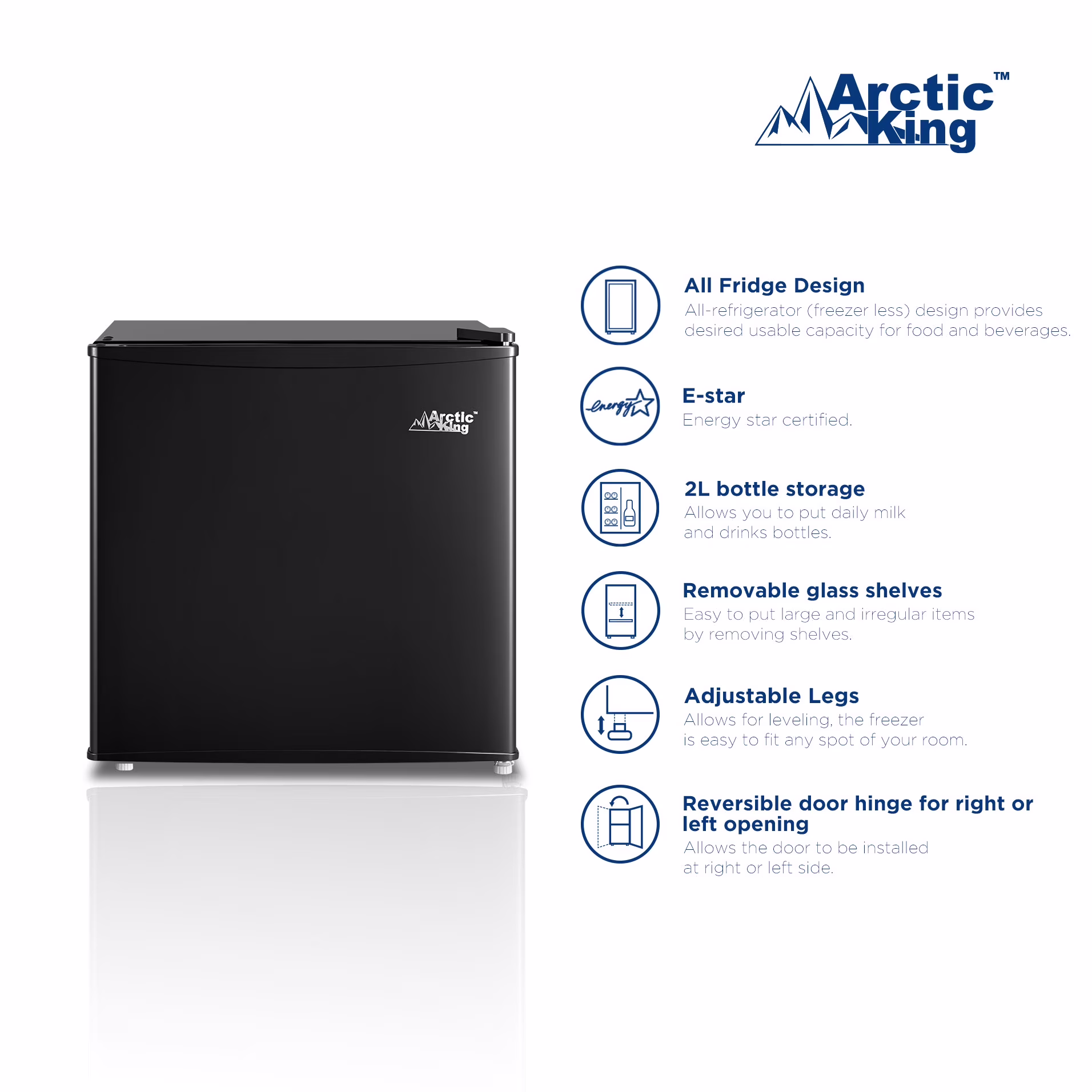 Arctic King 1.7 Cu Ft Compact Refrigerator, Black – Energy Star Mini Fridge for Dorm, Office, Bedroom - Image 5