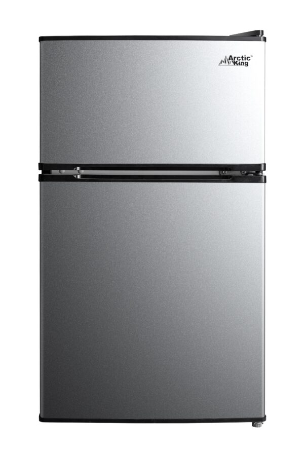 Arctic King 3.2 Cu Ft Two Door Mini Fridge With Freezer Stainless Steel - Energy star certified, compact and efficient for dorms, offices, and small spaces