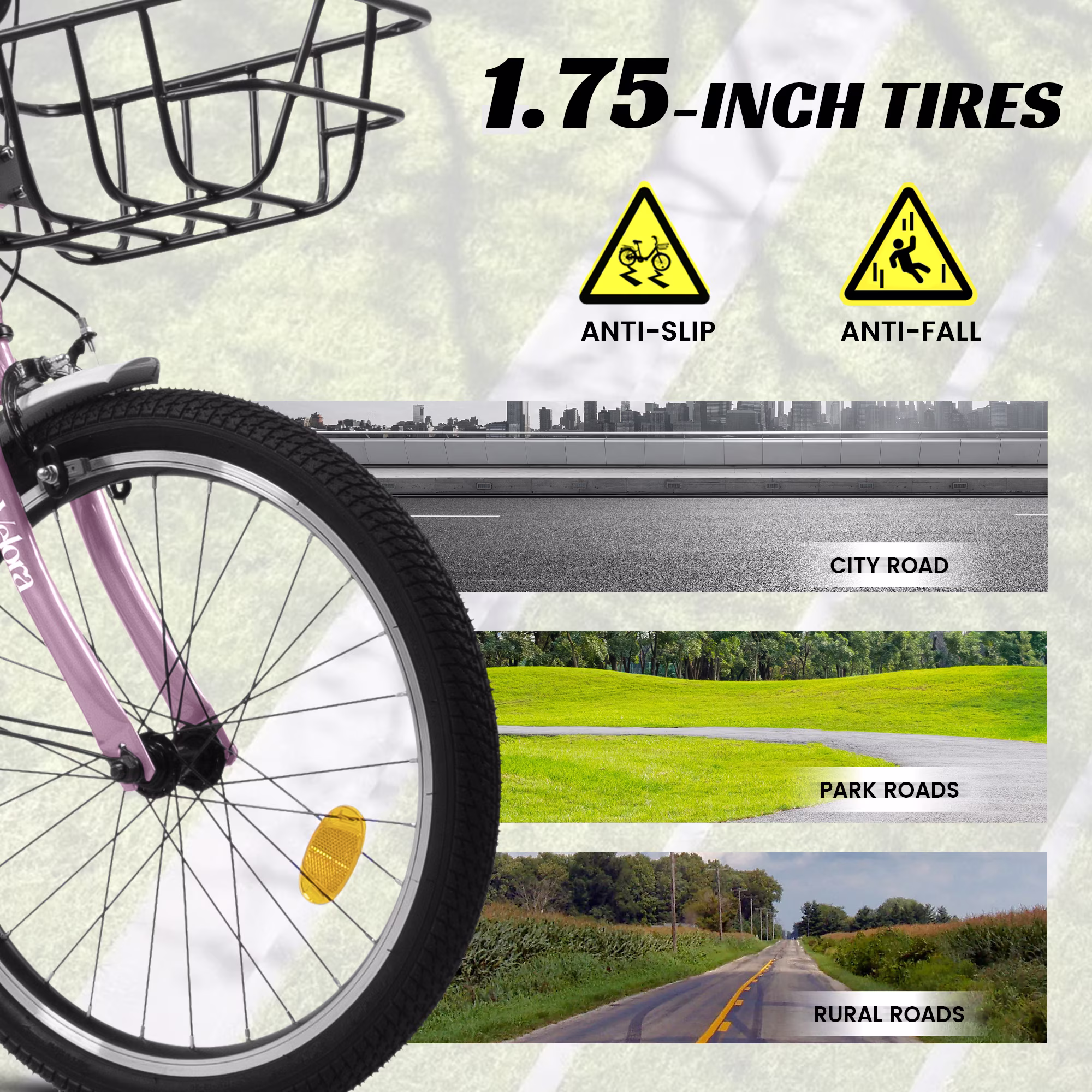 Aukfa 20" Kids Bike,Children's Bicycle with Coaster Brake & Rear Rack & V-Brake,Pink - Image 5