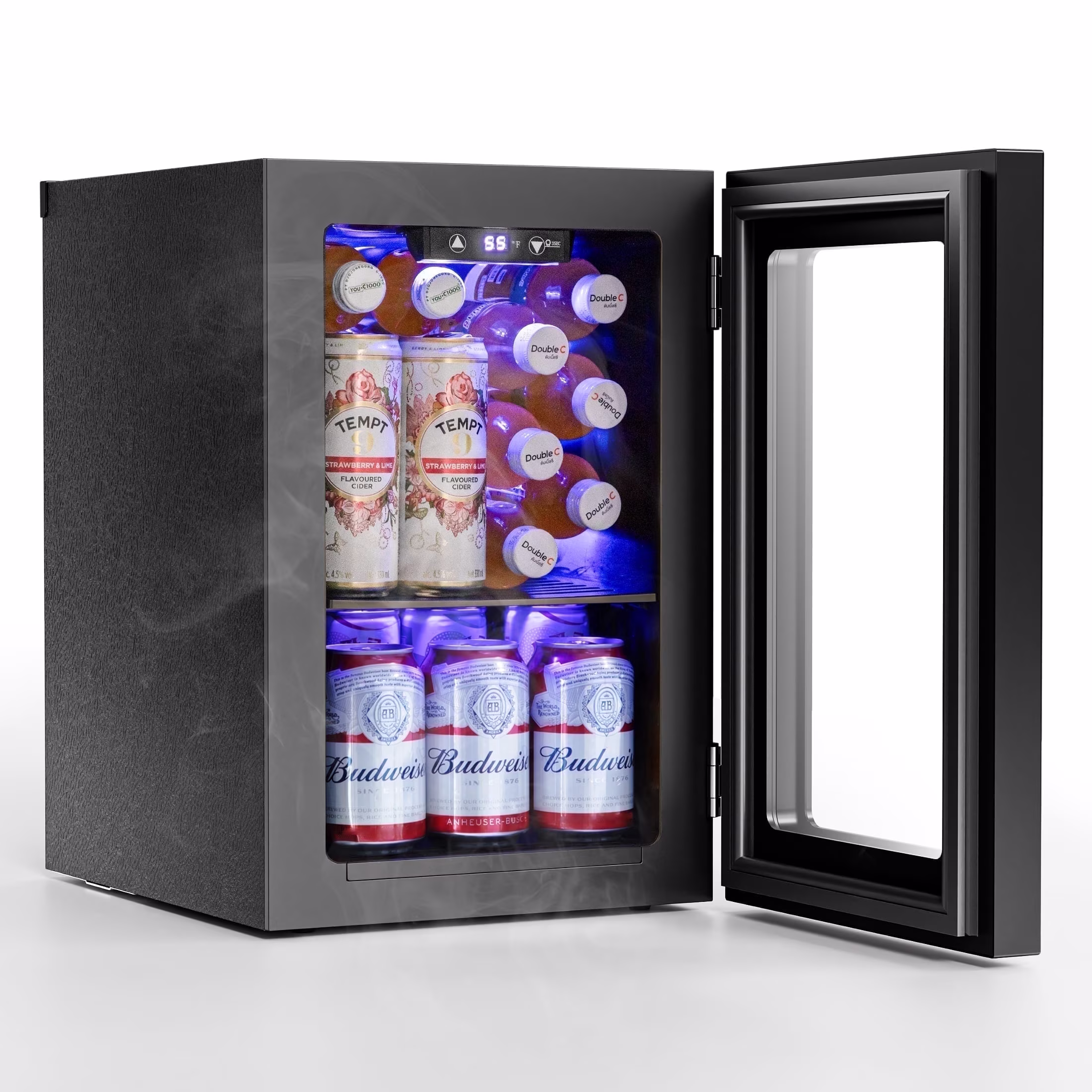 Auseo 24 Can Glass Door Mini Fridge – Beverage Refrigerator with Touch Control, Wine Cooler for Bottles & Beer, Small Fridge for Bedroom/Office/Bar - Image 5