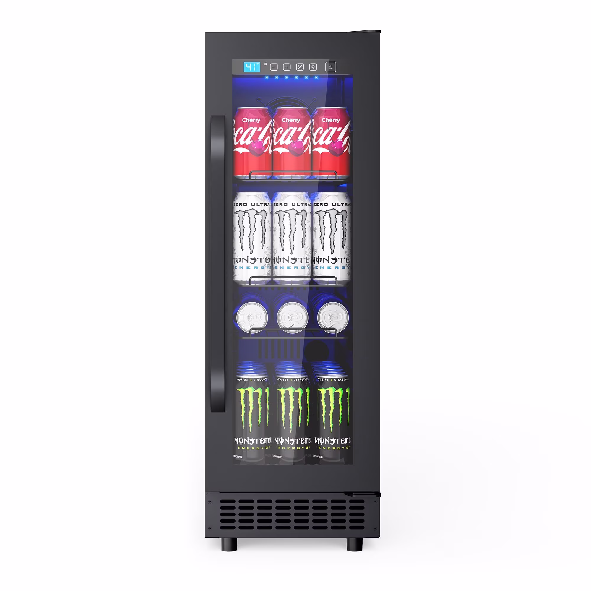 AVAHUM 12 Inch 60-Can Under Counter Beverage Refrigerator, Slim Built-In or Freestanding Drink Cooler, Stainless Steel