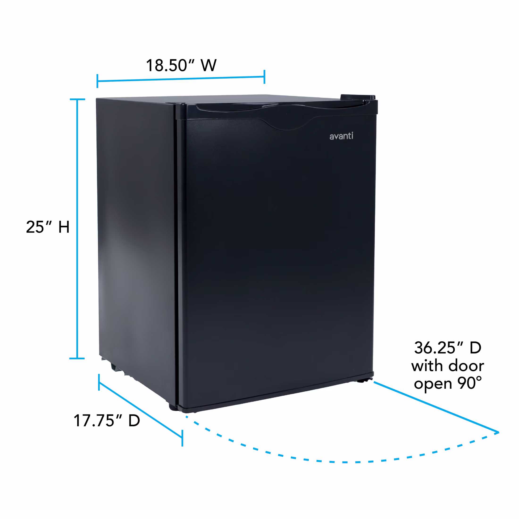 Avanti 2.2 cu. ft. Compact Refrigerator, Space-Saving Design for Dorms, Offices, Apartments, Adjustable Shelves, ENERGY STAR, in Black (AR2416B) - Image 4