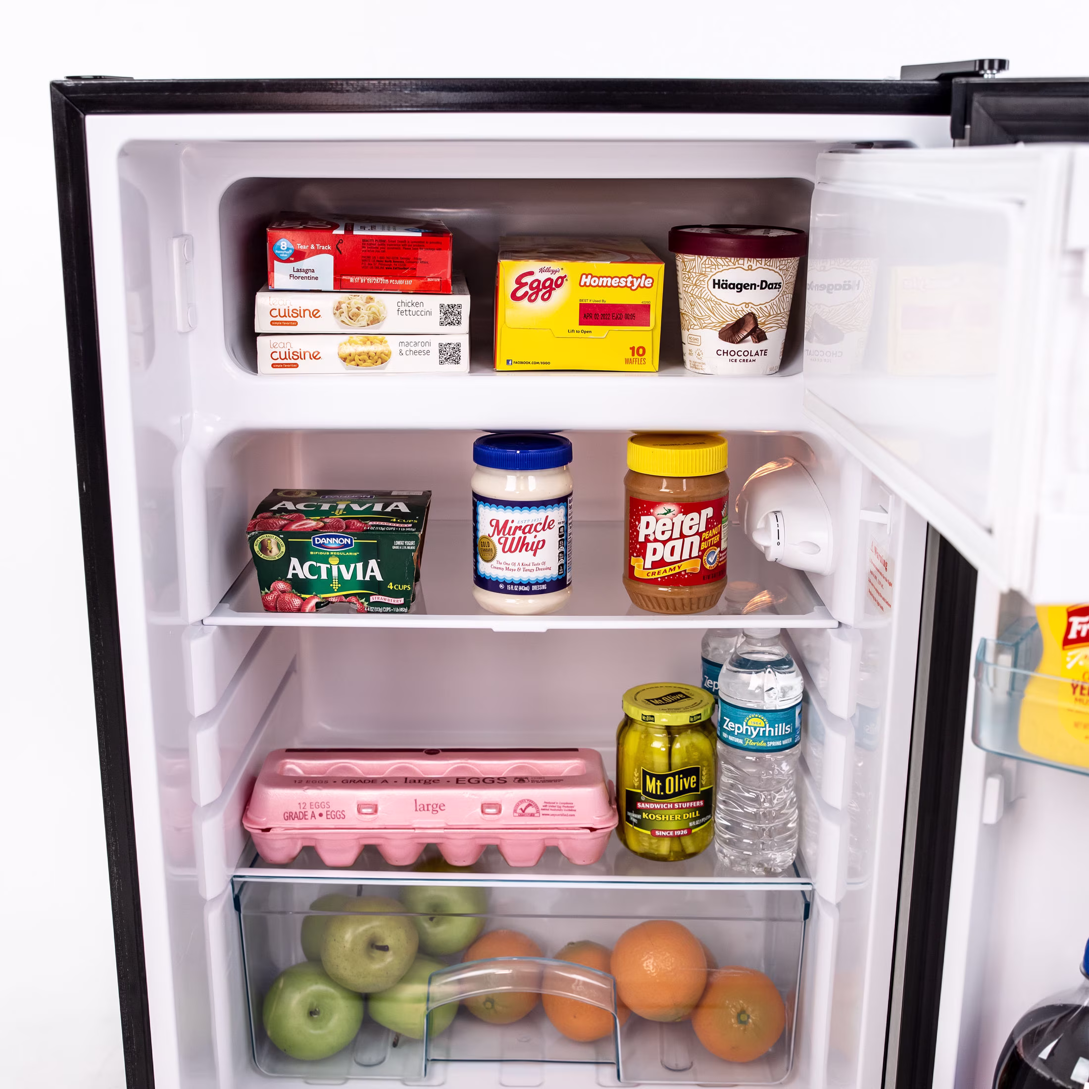 Avanti Compact Refrigerator with True Freezer, Adjustable Glass Shelves, Reversible Door, 4.5 cu. ft., in Stainless Steel (RMX45B3S) - Image 3