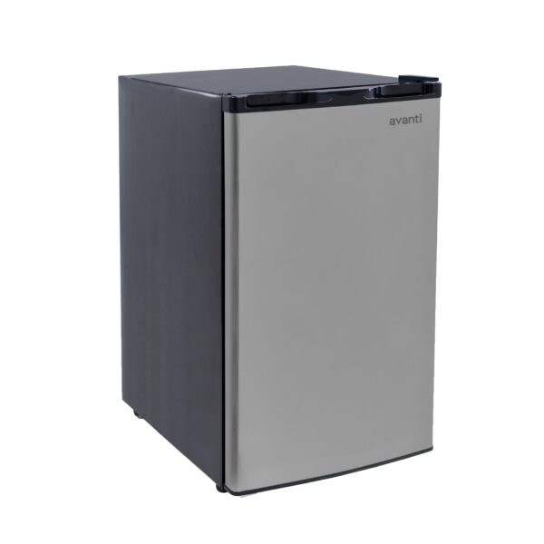 Avanti Compact Refrigerator with True Freezer, Adjustable Glass Shelves, Reversible Door, 4.5 cu. ft., in Stainless Steel (RMX45B3S)