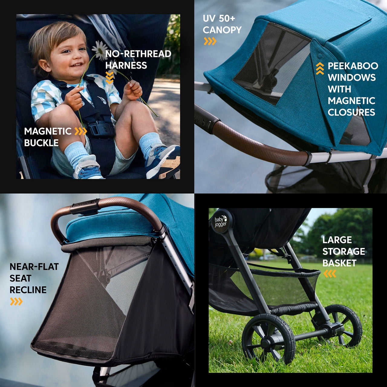 Baby Jogger City Mini GT3 All-Terrain Stroller, Deep Sea Blue - Image 3