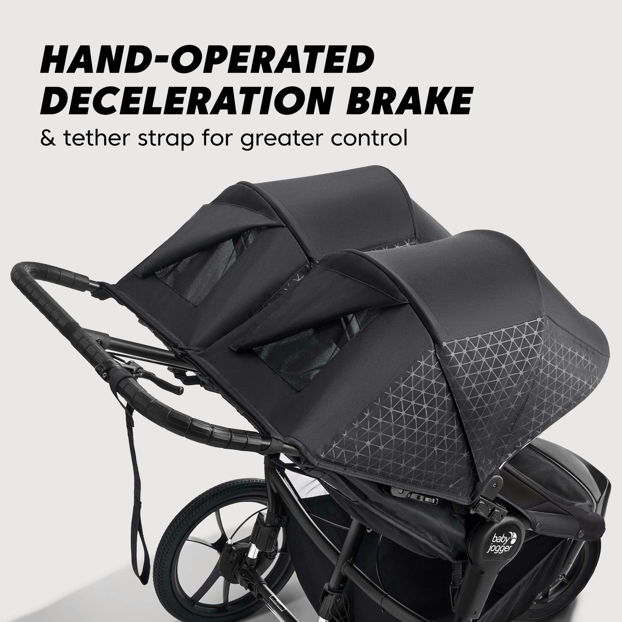 Baby Jogger Summit X3 Double Jogging Stroller, Midnight Black - Image 5
