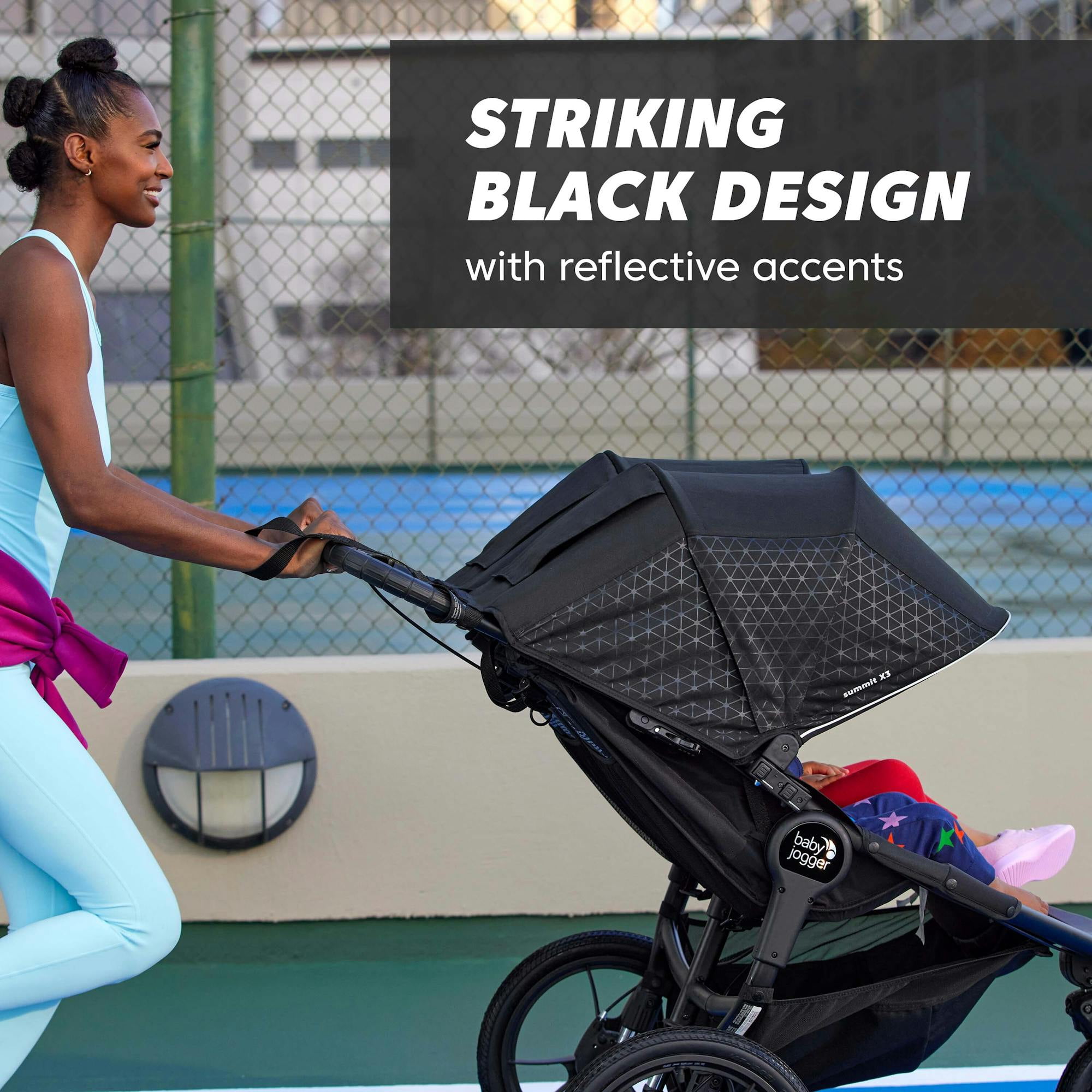 Baby Jogger Summit X3 Double Jogging Stroller, Midnight Black - Image 4