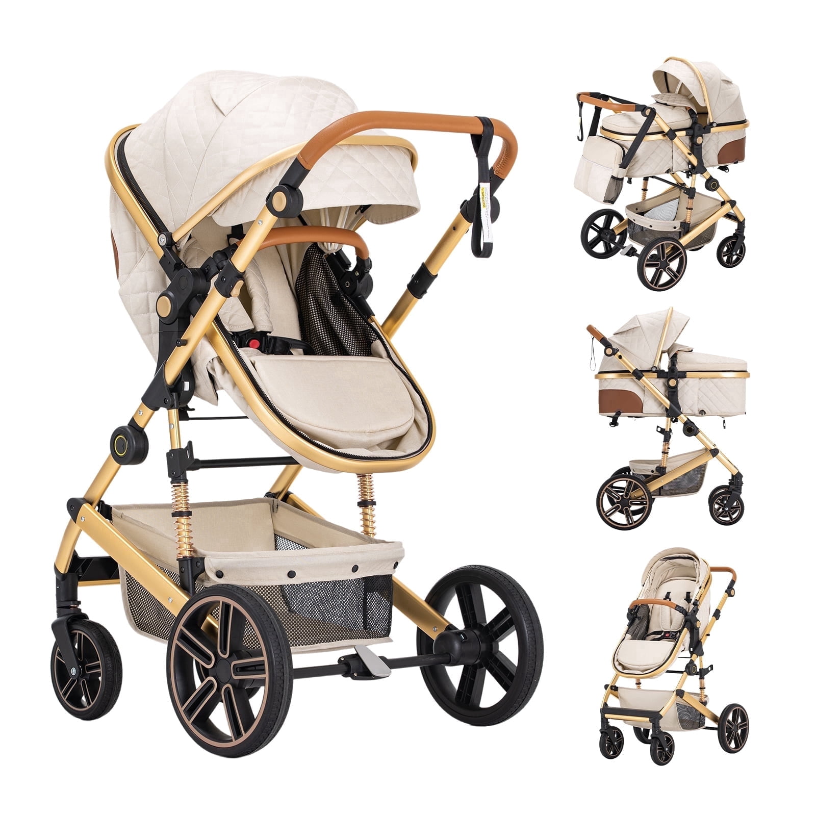 Baby Stroller,2 in 1 Lightweight Travel Stroller,Compact Foldable Stroller for Toddler with Reversible for Infants and Newborns