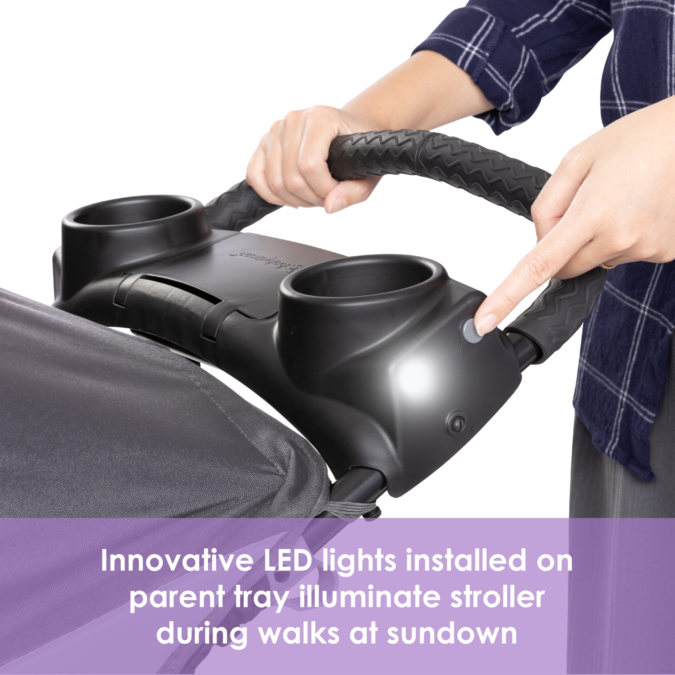 Baby Trend Expedition Zero Flat Jogging Stroller with LED Lights, Dash Grey - Image 4