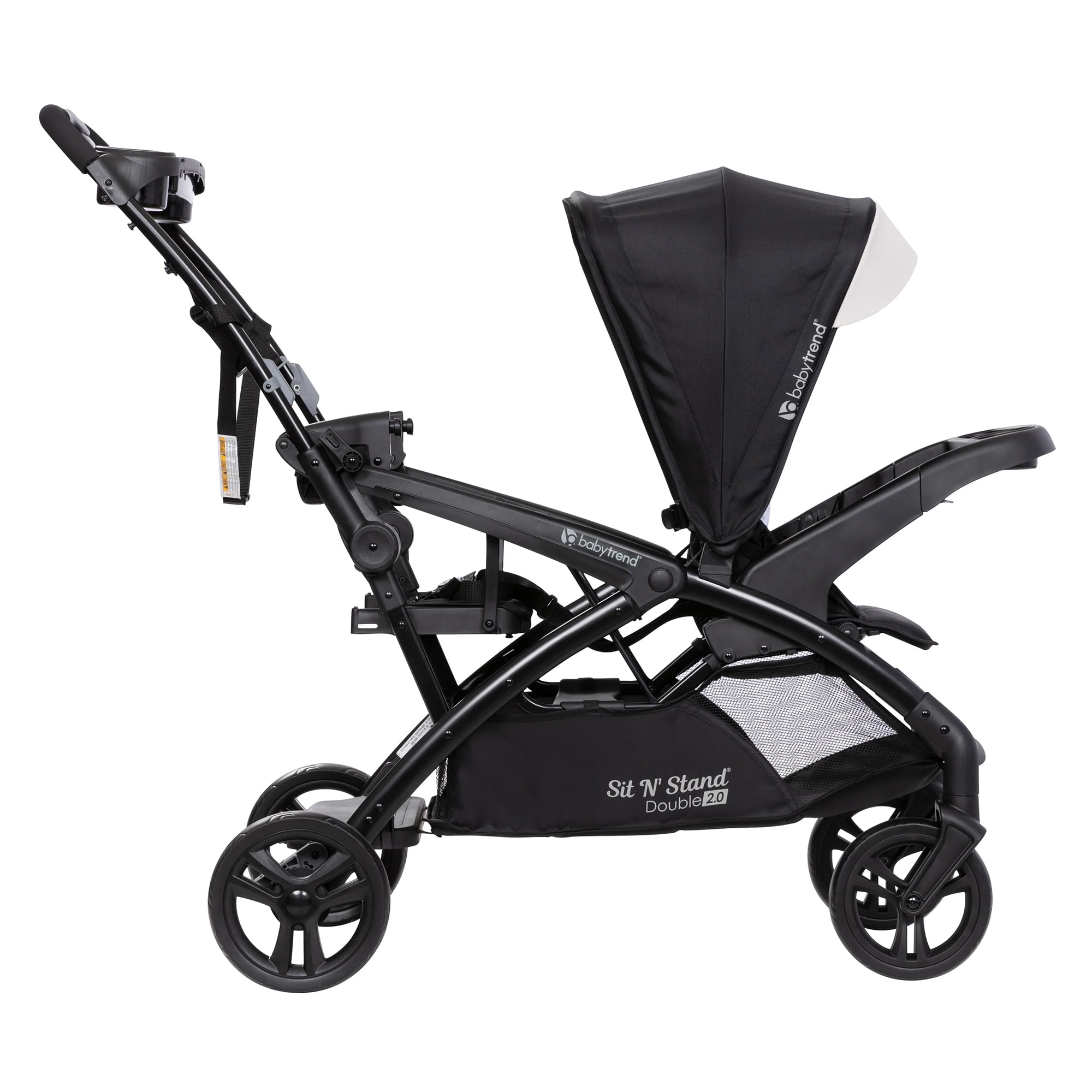 Baby Trend Sit N' Stand Double Stroller 2.0 DLX w/5 Point Harness, Modern Khaki - Image 3