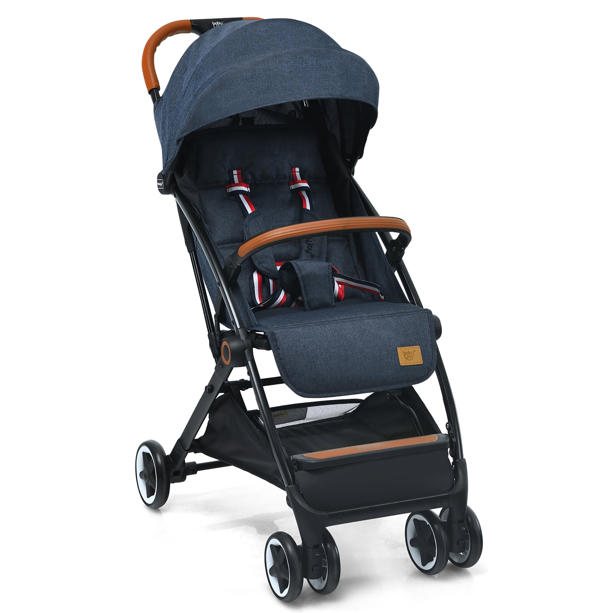 Babyjoy Lightweight Baby Stroller Aluminium Frame with Net for Travel 15 lbs Blue - Image 5