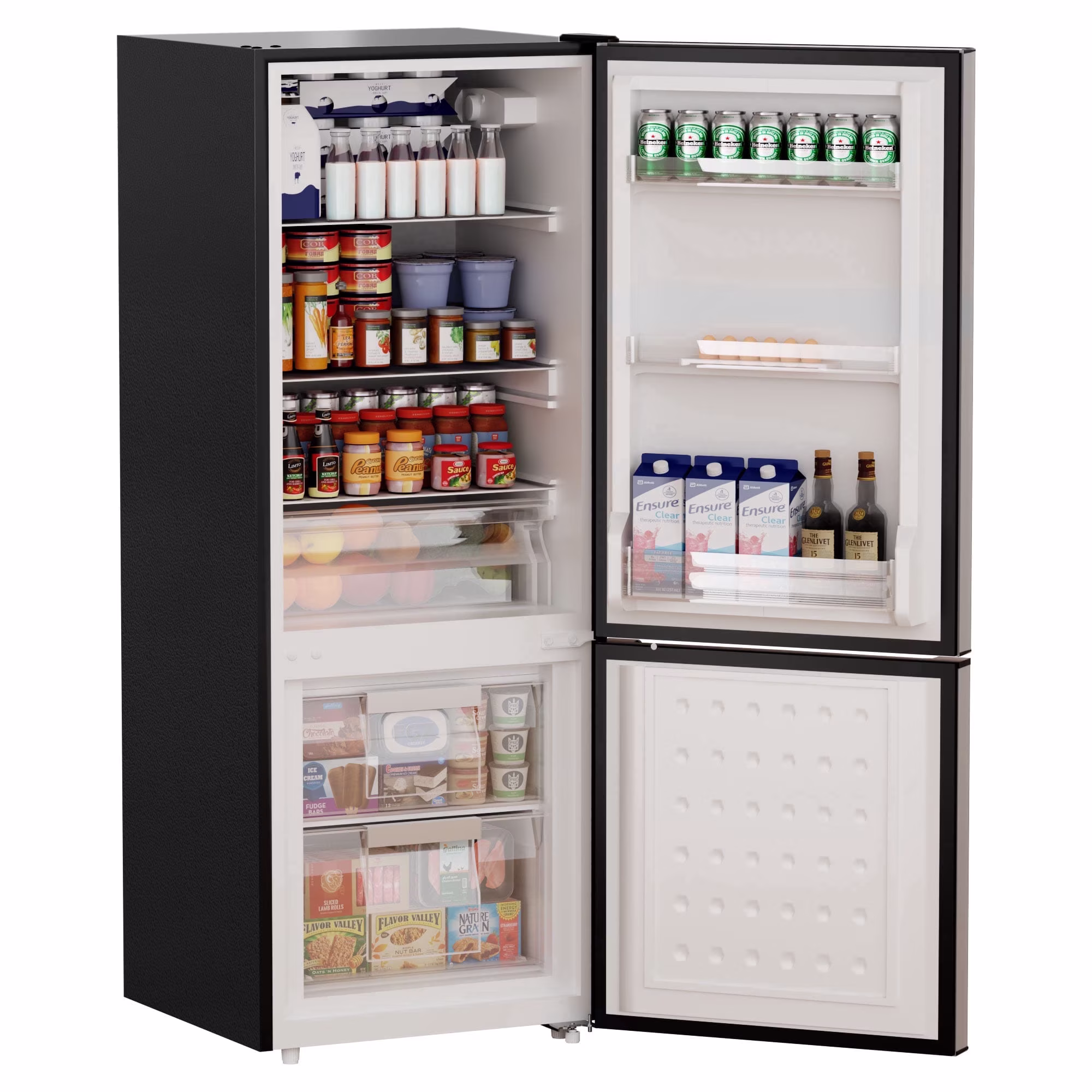 Bangson 7.1 Cu.ft Bottom Freezer Refrigerator for Apartments, Energy Efficient, Adjustable Thermostat, Large Capacity, Low Noise,Silver